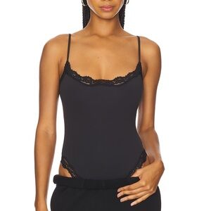 NEVER WORN SKIMS Black Lace-Trim Cami Bodysuit